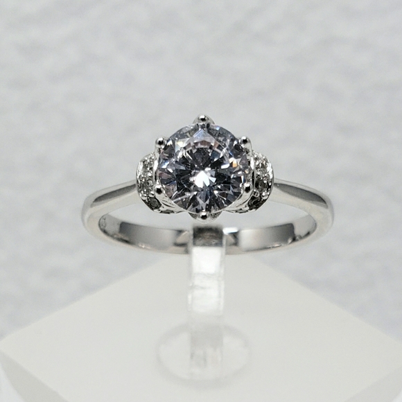 Sterling 1ct Crown Setting Ring - Picture 2 of 8